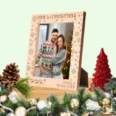 私たちの初めてのクリスマス サンタ＆鹿 カップル名 8x10 レーザー彫刻フレーム