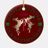 「私たちの初めてのクリスマス」トナカイ セラミックオーナメント (裏面)