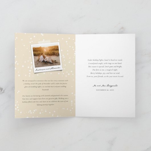 私たちの初めてのクリスマス ミスター&ミセス フォトウェディング シーズンカード (内部)