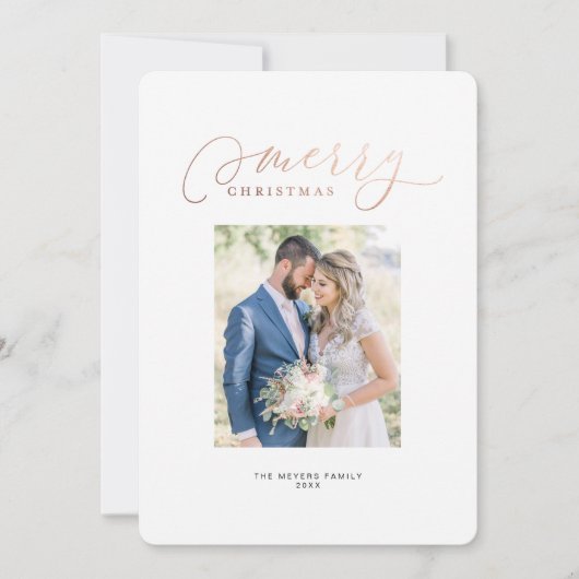 私たちの初めてのクリスマス　ミスター＆ミセス　ホリデー写真カード 招待状 (正面)