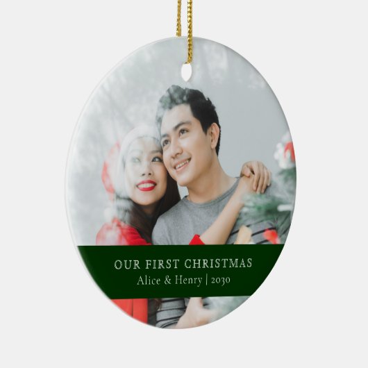 私たちの初めてのクリスマス |ミニマリストの新着写真 セラミックオーナメント (右)
