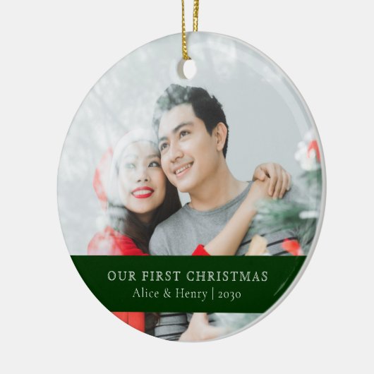 私たちの初めてのクリスマス |ミニマリストの新着写真 セラミックオーナメント (左)