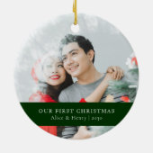 私たちの初めてのクリスマス |ミニマリストの新着写真 セラミックオーナメント (裏面)