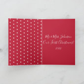 私たちの初めてのクリスマス モノグラムの | 赤と白 シーズンカード (内部)