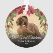 私たちの初めてのクリスマス |写真ミセス オーナメント (裏面)