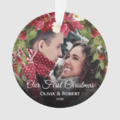 私たちの初めてのクリスマス |写真ミセス オーナメント (正面)
