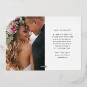 私たちの初めてのクリスマス |写真モダン2枚 箔シーズンカード (裏面)