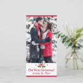 私たちの初めてのクリスマス – 写真 – フラットホリデー シーズンカード (スタンド正面)