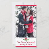 私たちの初めてのクリスマス – 写真 – フラットホリデー シーズンカード (正面)