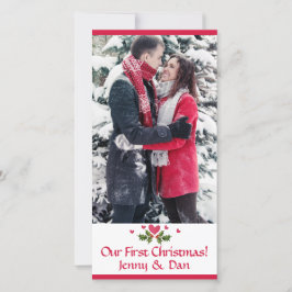 私たちの初めてのクリスマス – 写真 – フラットホリデー シーズンカード