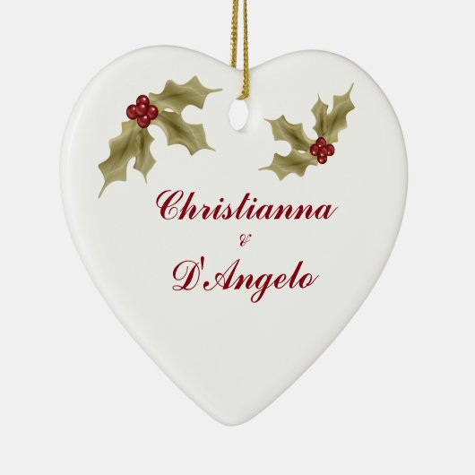 「私たちの初めてのクリスマス/夫婦」 セラミックオーナメント (右)