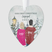 私たちの初めてのクリスマス 婚約した オーナメント (正面)