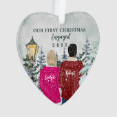 私たちの初めてのクリスマス 婚約した オーナメント (正面)