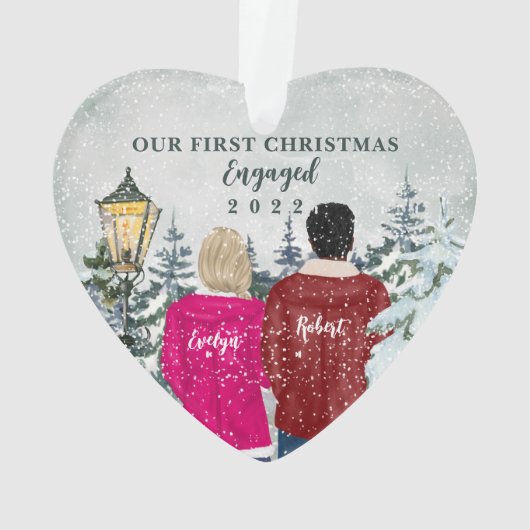 私たちの初めてのクリスマス 婚約した オーナメント (裏面)