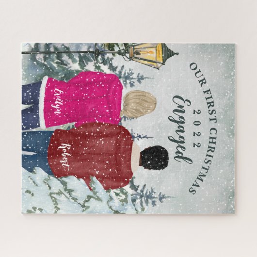 私たちの初めてのクリスマス 婚約した ジグソーパズル (横)