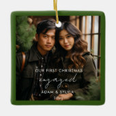 私たちの初めてのクリスマス 婚約した セラミックオーナメント (正面)