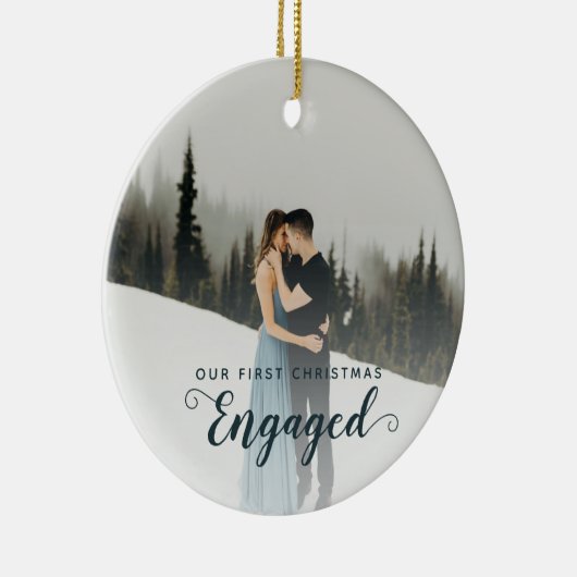 私たちの初めてのクリスマス 婚約した セラミックオーナメント (右)
