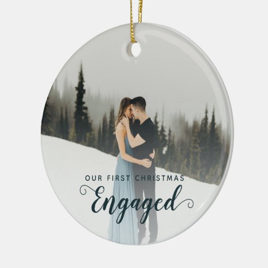 私たちの初めてのクリスマス 婚約した セラミックオーナメント (左)
