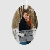 私たちの初めてのクリスマス 婚約者2枚の写真 オーナメント (正面)