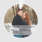 私たちの初めてのクリスマス 婚約者2枚の写真 オーナメント (正面)