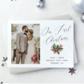 私たちの初めてのクリスマス |新しいモダン写真のスクリプト シーズンカード