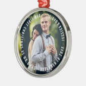 「私たちの初めてのクリスマス」新婚の写真 メタルオーナメント (左)