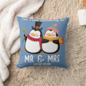私たちの初めてのクリスマス 新婚ミスターとミセスペンギン クッション (ブランケット)