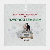 私たちの初めてのクリスマス　新婚夫婦のクリスマス ガラスオーナメント (裏面)