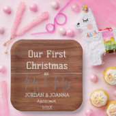 私たちの初めてのクリスマス 新婚夫婦の木 ペーパープレート (パーティー)