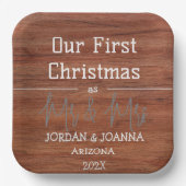 私たちの初めてのクリスマス 新婚夫婦の木 ペーパープレート (正面)