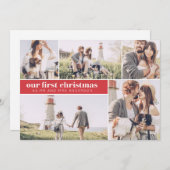 私たちの初めてのクリスマス 現代的な写真コラージュ クリスマス 案内状 (正面/裏面)