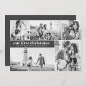 私たちの初めてのクリスマス 現代的な写真コラージュ クリスマス 案内状 (正面/裏面)