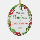 私たちの初めてのクリスマス |祖父母のベビー写真 セラミックオーナメント (右)