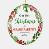 私たちの初めてのクリスマス |祖父母のベビー写真 セラミックオーナメント (左)