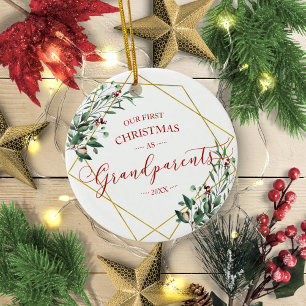 私たちの初めてのクリスマス 祖父母 2020 セラミックオーナメント
