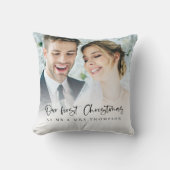 私たちの初めてのクリスマス　結婚した年のスクリプト写真 クッション (正面)