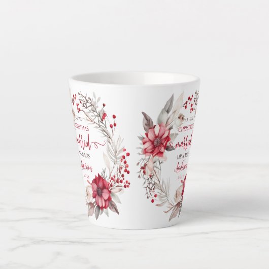 私たちの初めてのクリスマス 結婚した カフェラテマグ (正面)