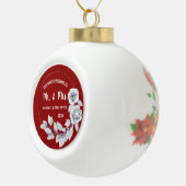 私たちの初めてのクリスマス 結婚した |シルバーバラオーナメント セラミックボールオーナメント (右)