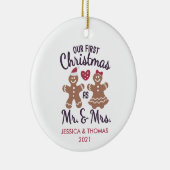 私たちの初めてのクリスマス 結婚した セラミックオーナメント (右)