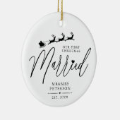 私たちの初めてのクリスマス 結婚した セラミックオーナメント (右)