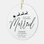 私たちの初めてのクリスマス 結婚した セラミックオーナメント (左)