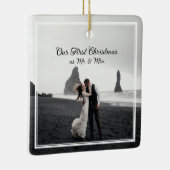 私たちの初めてのクリスマス 結婚した セラミックオーナメント (右)
