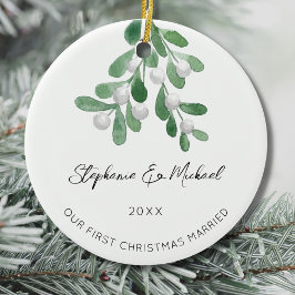 私たちの初めてのクリスマス 結婚した セラミックオーナメント
