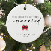 私たちの初めてのクリスマス 結婚した セラミックオーナメント