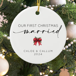 私たちの初めてのクリスマス 結婚した セラミックオーナメント