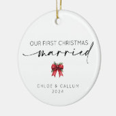 私たちの初めてのクリスマス 結婚した セラミックオーナメント (左)