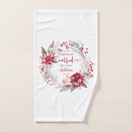 私たちの初めてのクリスマス 結婚した ハンドタオル (ハンドタオル)