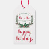 私たちの初めてのクリスマス 結婚した |ミスタントア氏そしてミセス ギフトタグ (裏面)