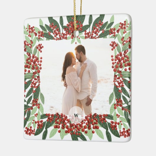 私たちの初めてのクリスマス 結婚した |新着写真 セラミックオーナメント (左)