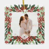 私たちの初めてのクリスマス 結婚した |新着写真 セラミックオーナメント (正面)